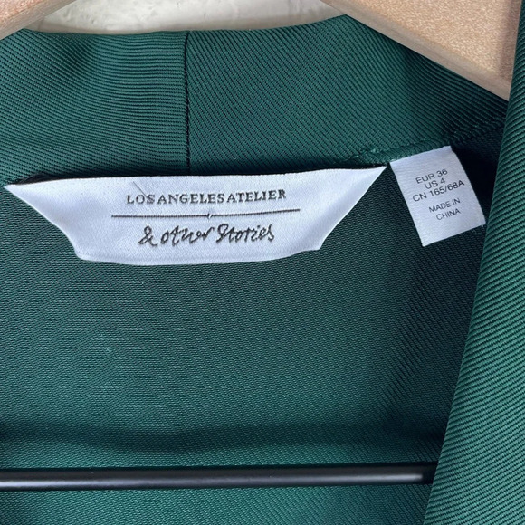 & Other Stories Shawl Collar Belted Boilersuit in Green Size 4 - Picture 10 of 11